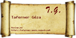 Taferner Géza névjegykártya